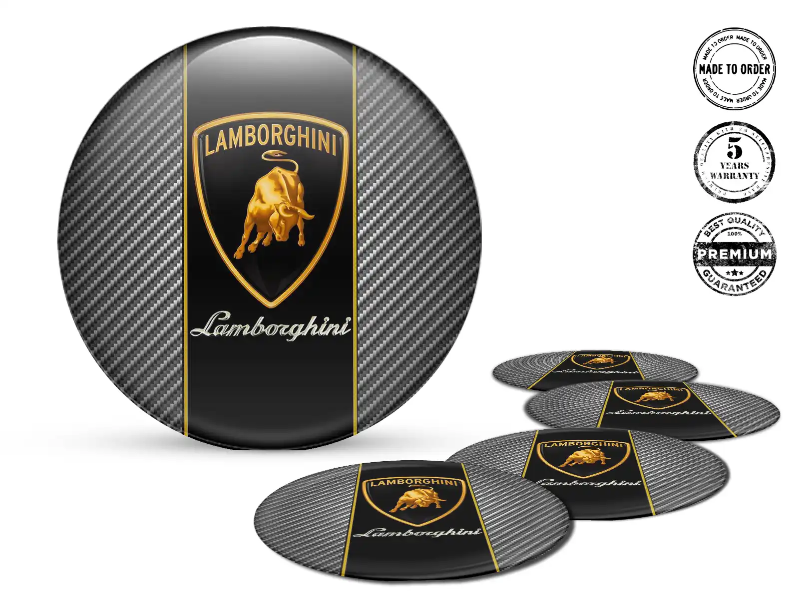Lamborghini Emblema de Rueda Versión Diseño de Cúpula Alta Calidad